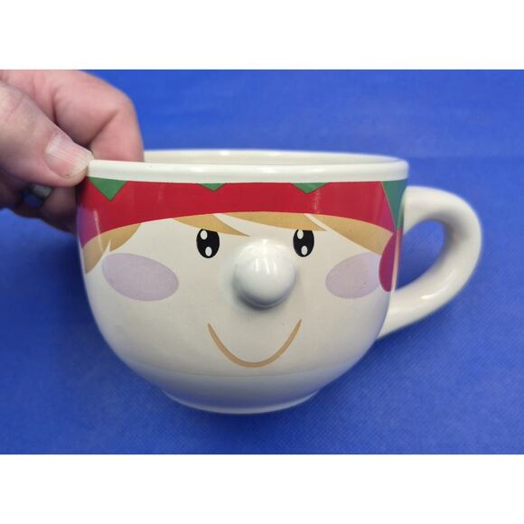 Vintage Elf Pixie Knee Hugger Face Mug Christmas 16oz - Picture 2 of 8